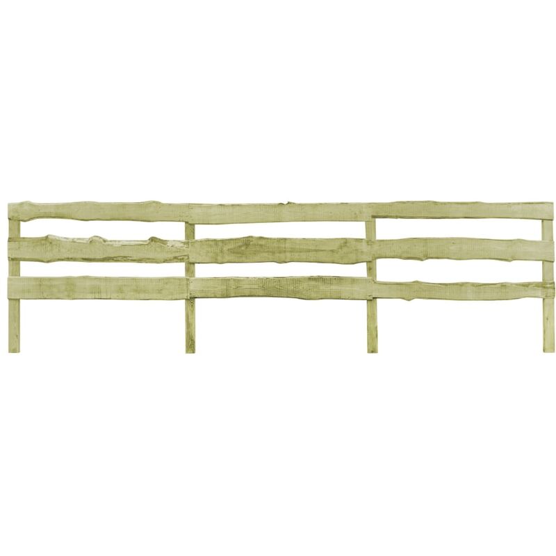 

Valla de jardín de 3 travesaños madera de pino 120x510 cm - Marrón