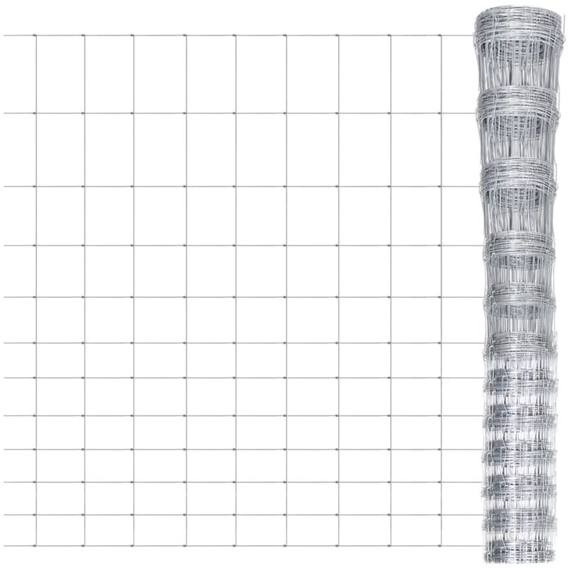

Valla de jardín de acero galvanizado 50 m 150 cm - Plateado