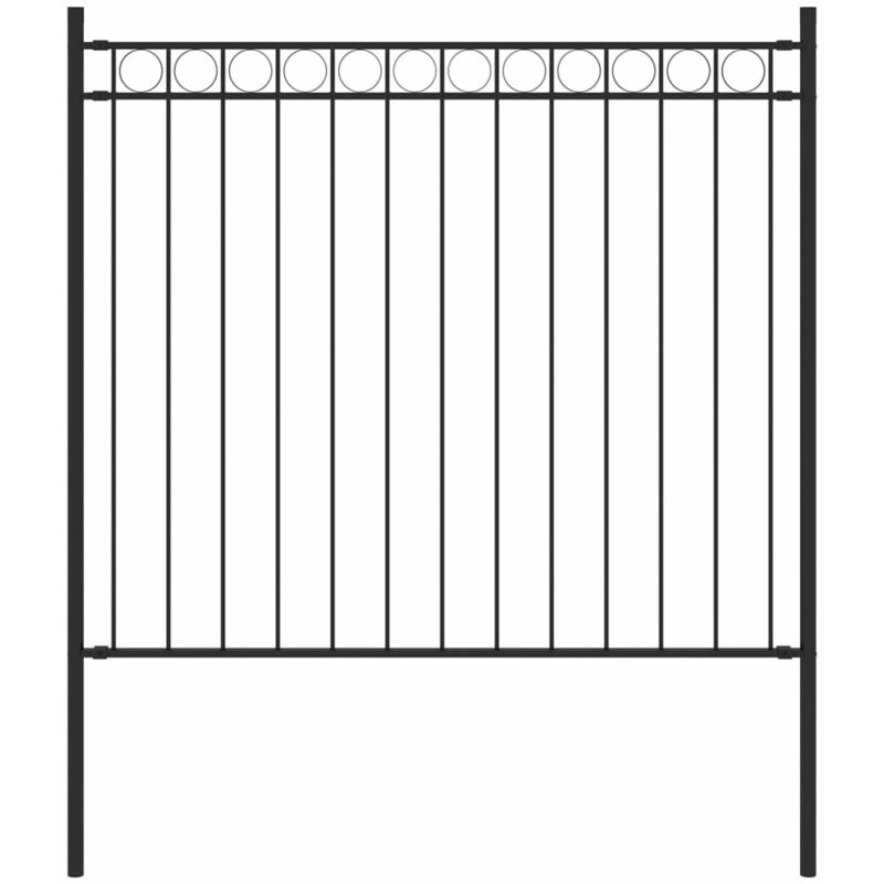 

Valla de jardín de acero negro 1,7x0,8 m - Negro