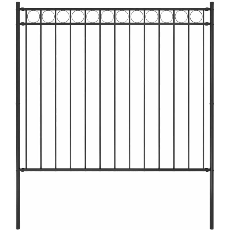 

Valla de jardín de acero negro 1,7x1,5 m - Negro