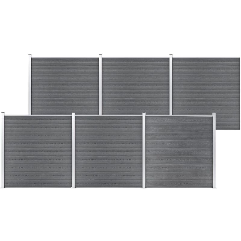 

Valla de jardín de WPC gris 1045x186 cm - Gris