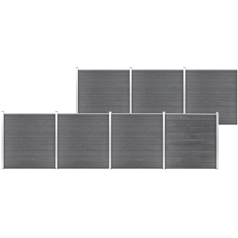 

Valla de jardín de WPC gris 1218x186 cm - Gris