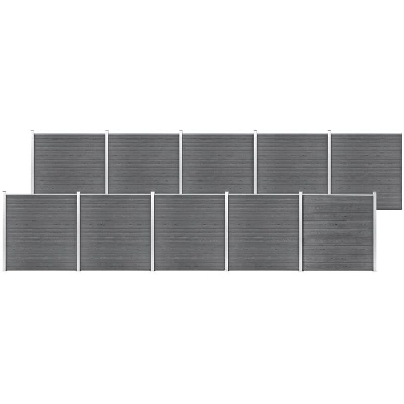 

Valla de jardín de WPC gris 1737x186 cm - Gris
