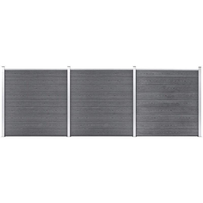 

Valla de jardín de WPC gris 526x186 cm - Gris