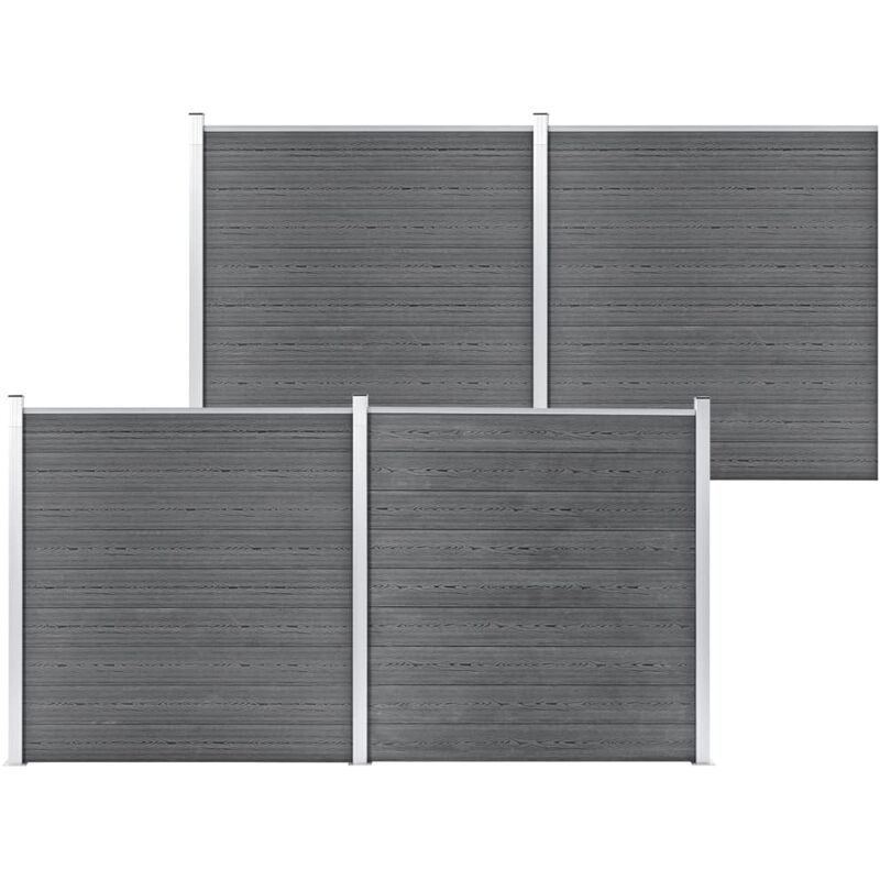 

Valla de jardín de WPC gris 699x186 cm - Gris