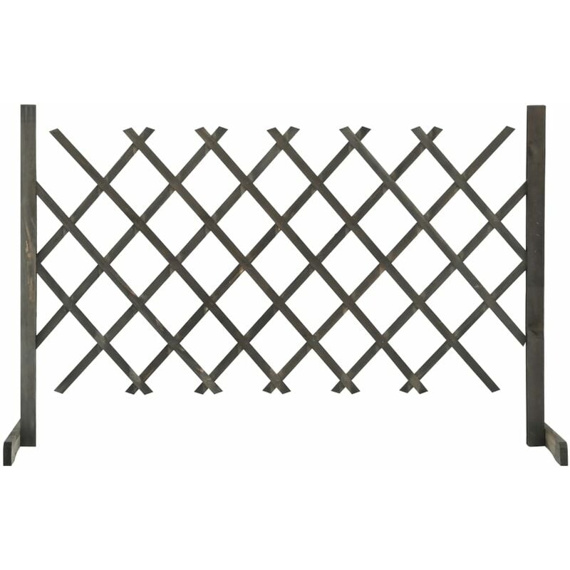 

Valla de jardín enrejada madera maciza de abeto gris 120x90 cm - Gris
