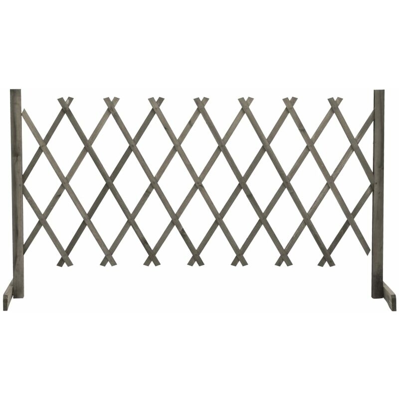

Valla de jardín enrejado madera maciza de abeto gris 150x80 cm - Gris - Vidaxl