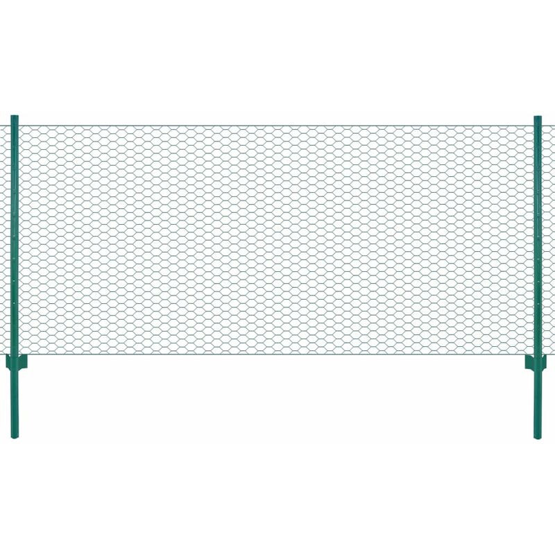 

BHD - Valla de malla alambre con postes acero 25x0,5 m verde