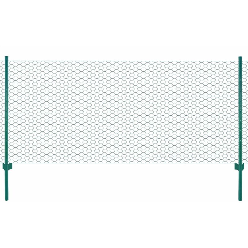 

Valla de malla de alambre con postes de acero 25x1 m verde