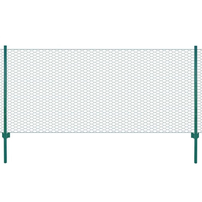 

Valla de malla de alambre con postes de acero 25x1 m verde - Verde - Vidaxl