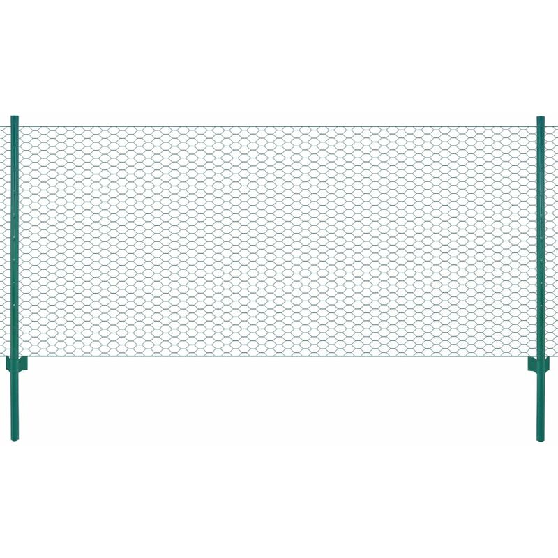

Valla de malla de alambre con postes de acero 25x1 m verde - Verde - Vidaxl