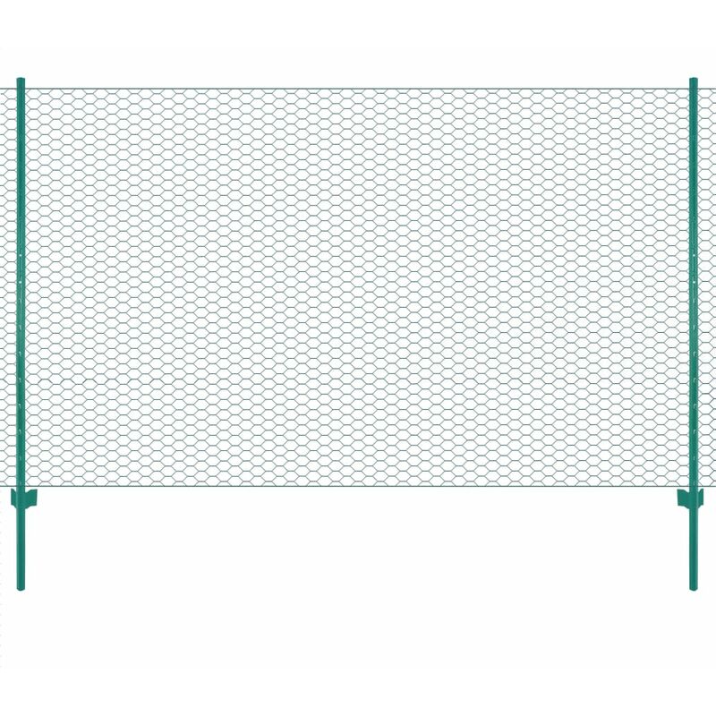 

Valla de malla de alambre con postes de acero 25x2 m verde - Verde - Vidaxl