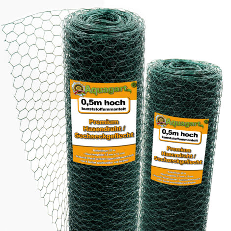 Valla de malla hexagonal de 80 m, valla para liebres, verde, 50 cm