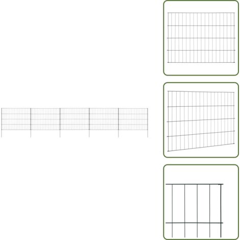 Valla de protección infantil - vidaXL Set de valla de jardín arqueada verde 115x79 cm - Valla para estanques