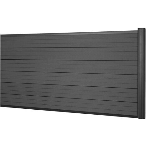 Valla de protección WPC Sarthe, valla cortaviento, postes de aluminio, Elemento de prolongación bajo, 1,85m antracita