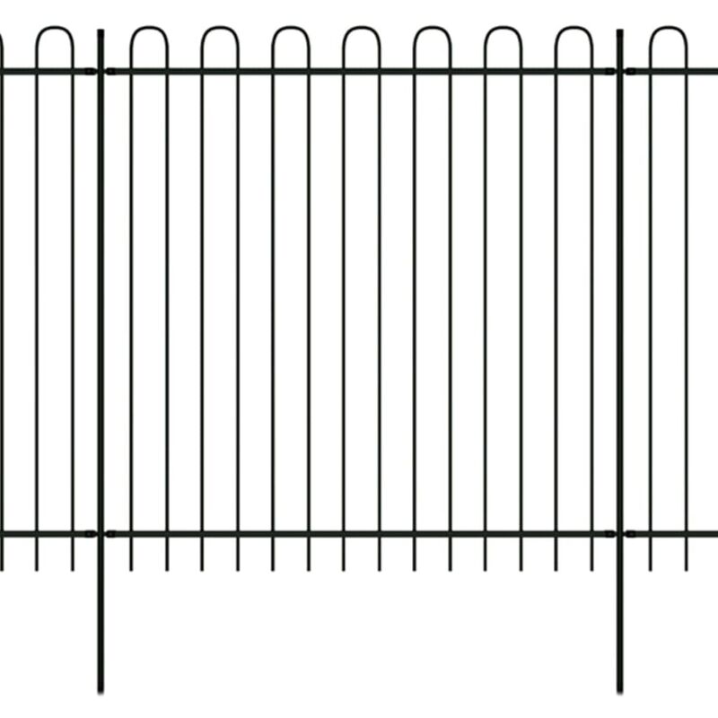 

vidaXL Valla de Seguridad Estacada con Puntas de Aro Acero 600x200 cm - Negro