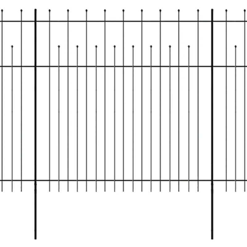 

vidaXL Valla de seguridad estacada con puntas acero negro 600x200 cm - Negro