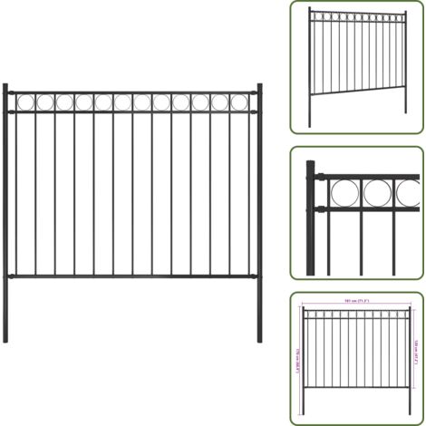 Valla de seguridad - vidaXL Valla de jardín Assen de acero, 1,7 x 1,2 m, negro - Valla perimetral