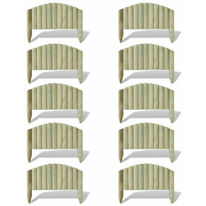 

Valla de troncos borde de jardin 10 unidades madera 55 cm