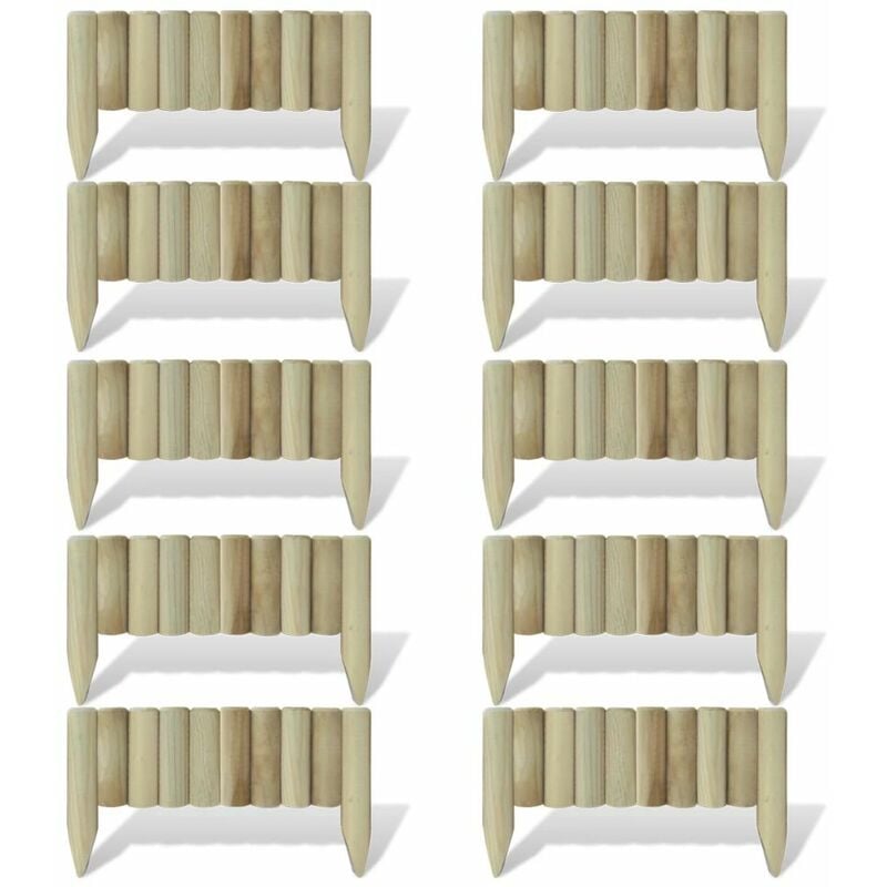 

Valla de troncos borde de jardin 10 unidades madera 60 cm