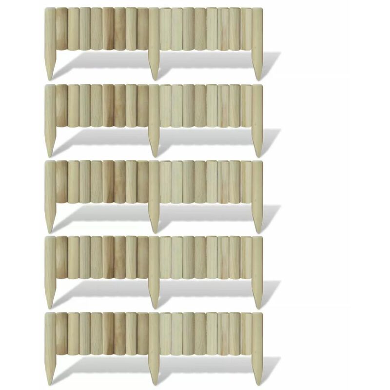 

Valla de troncos borde de jardin 5 unidades madera 120 cm
