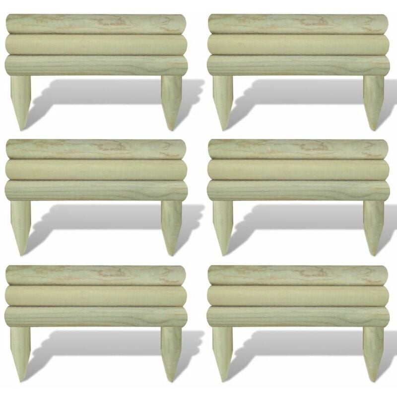 

Valla de troncos borde de jardin 6 unidades madera pino 60 cm