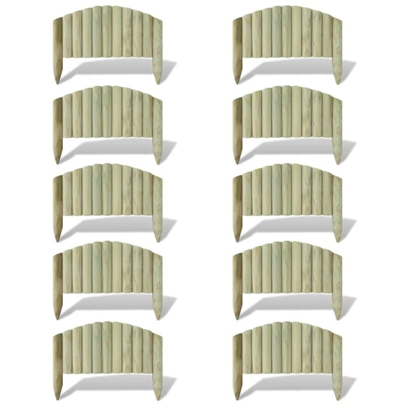 

Valla de troncos borde de jardín 10 unidades madera 55 cm - Marrón