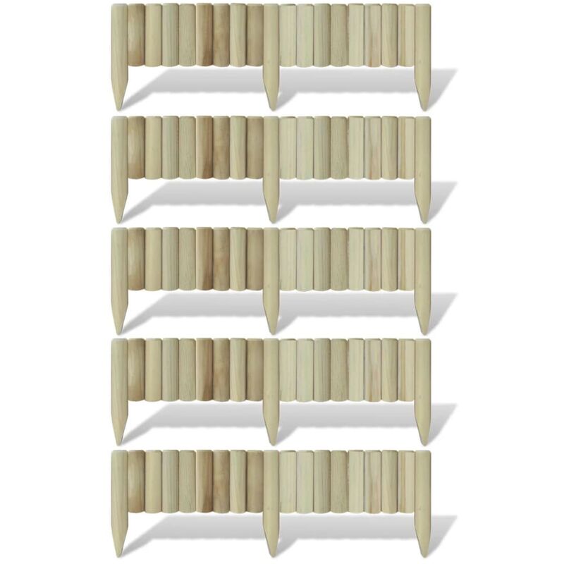 

Valla de troncos borde de jardín 5 unidades madera 120 cm - Marrón