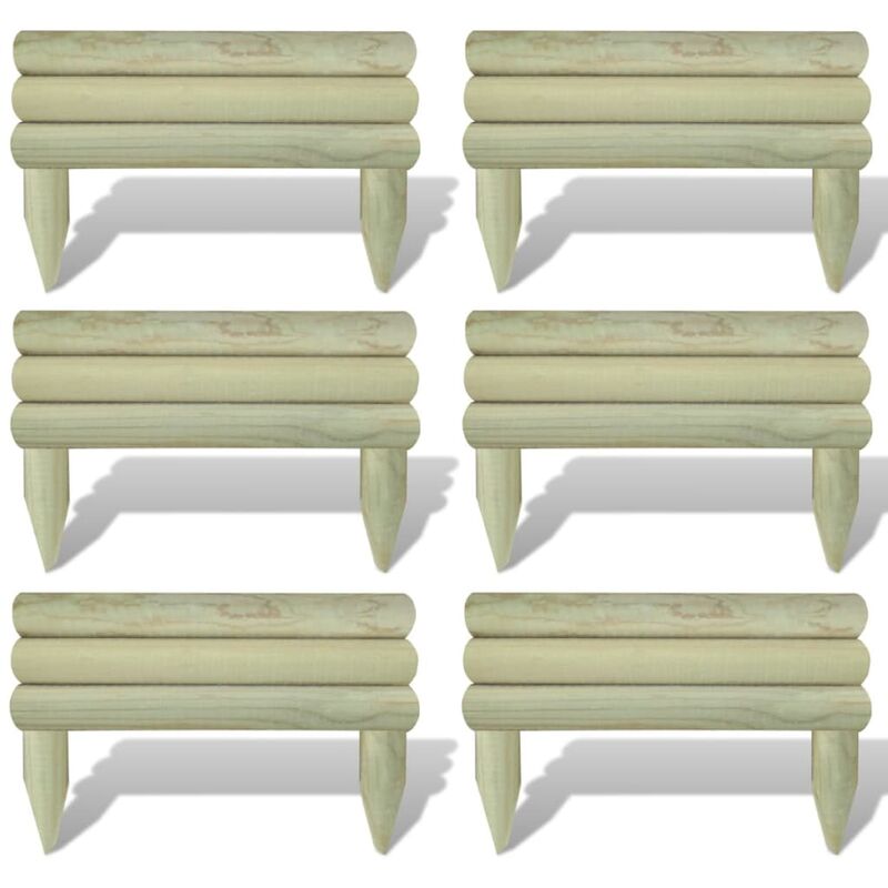 

Valla de troncos borde de jardín 6 unidades madera pino 60 cm - Marrón