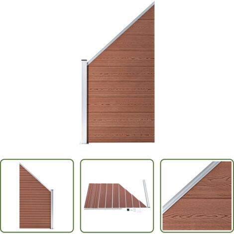 Valla de WPC -  Panel de valla WPC marrón 95x(105-180) cm