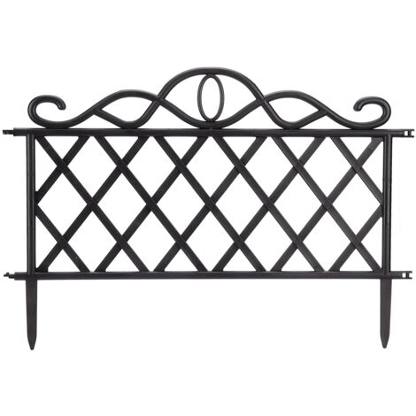 Valla decorativa para jardines, balcones y terrazas – Negra, PP – 47,7 x 36 cm – 1 unidad