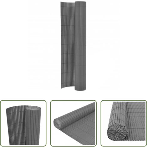 Valla decorativa -  Valla de jardín de doble cara gris 110x300 cm