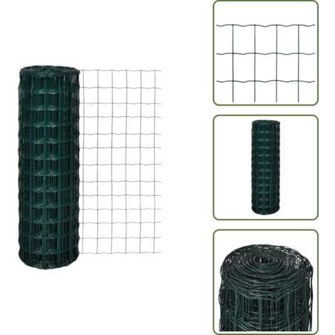 Valla decorativa - vidaXL Set de euro valla acero verde 25x1,2 m - Protección para aves