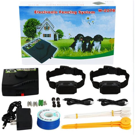 UGREAT Valla Eléctrica para Perros Collar Antiescape con 2 Collares Valla Eléctrica para Perros Collar Antiescape