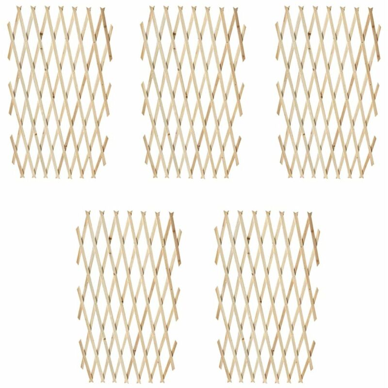 

Valla enrejada 5 piezas madera maciza 180x90 cm