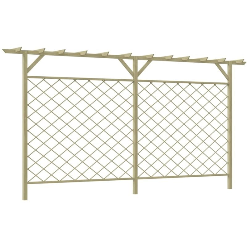 

Valla de jardín celosía con pérgola superior madera - Beige - Vidaxl