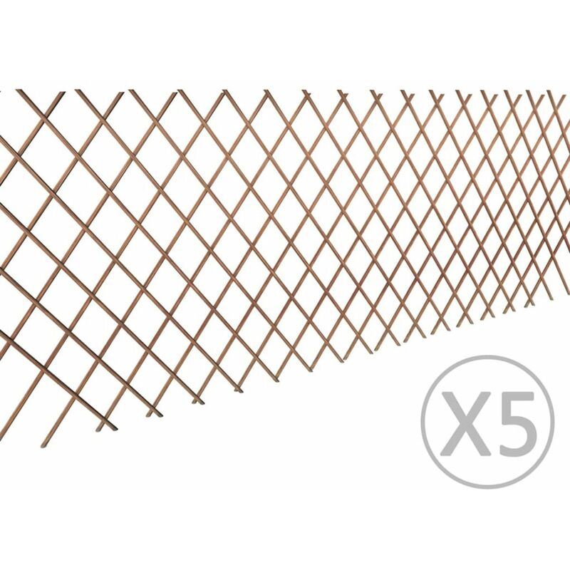 

Valla enrejada de sauce 5 piezas 180x90 cm