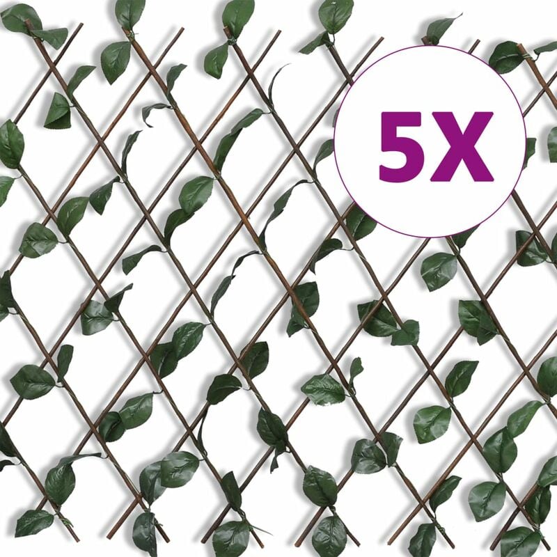 

Youthup - Valla enrejada de sauce 5 piezas hojas artificiales 180x90 cm - Marrón