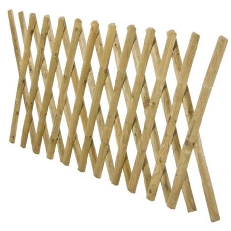 Valla extensible de madera natural 80x250 cm