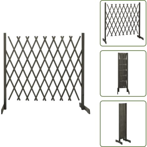 Valla extensible - vidaXL Valla de jardín enrejada madera maciza de abeto gris 180x100 cm - Valla de abeto