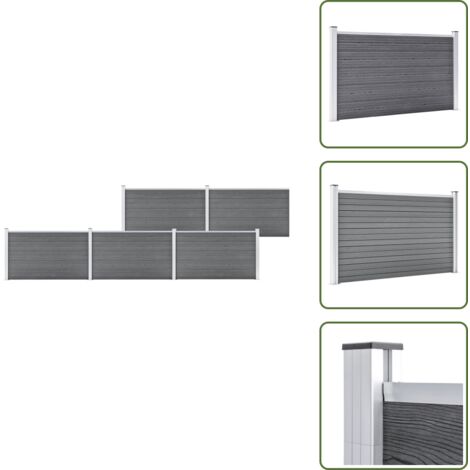 Valla gris - vidaXL Valla de jardín de WPC gris 872x106 cm - Valla modular