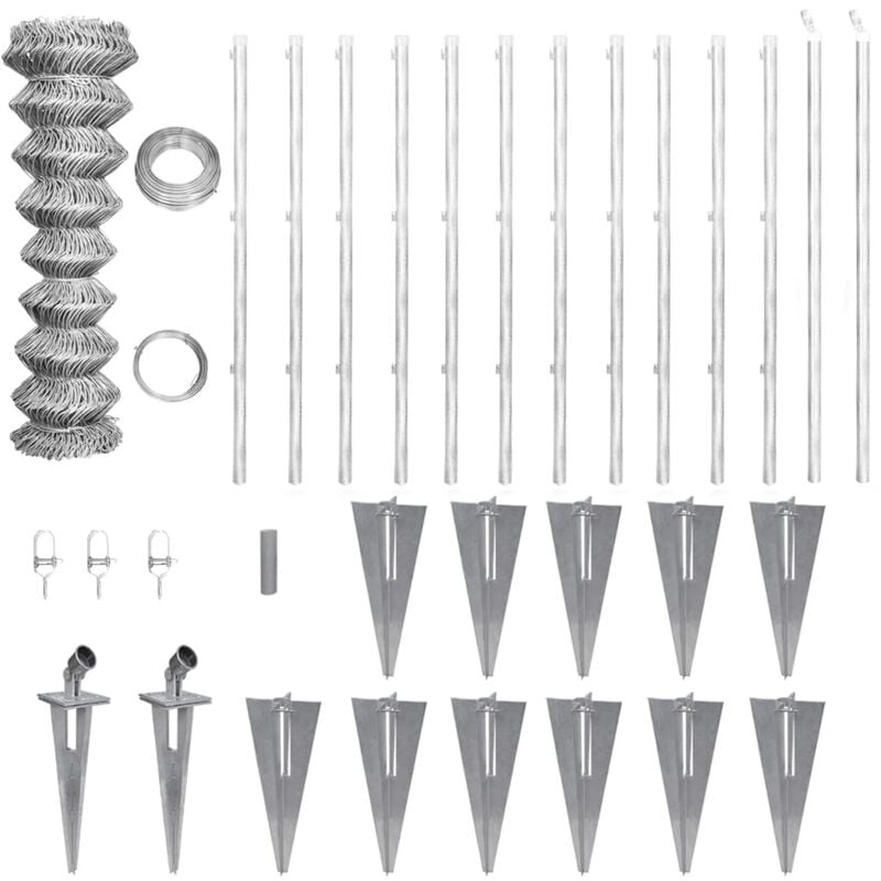 

BHD - Valla metálica con estacas postes acero galvanizado 25x1,25 m