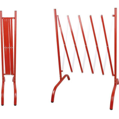 Valla metálica plegable lacada al horno (rojo, blanco) 2,50 x 1,05 m abierta SEKURECO