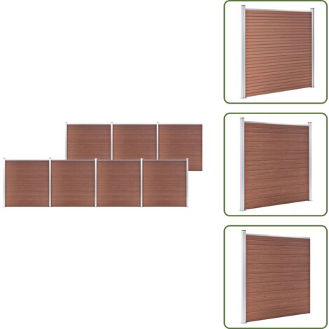 Valla modular - vidaXL Valla de jardín de WPC marrón 1218x186 cm - Valla de seguridad