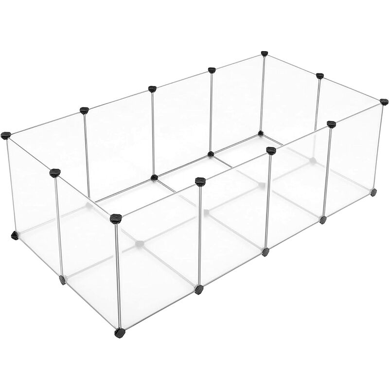 

Valla para Animales Pequeños, Parque para Mascotas, Jaula Modular de Plástico, para Conejitos, Hámsteres, Cobayas, Paneles de Plástico Transparente