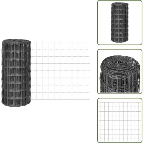 Valla para aves - vidaXL Euro Valla de acero gris 10x0,8 m - Valla para cachorros