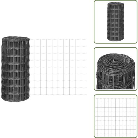 Valla para aves - vidaXL Euro Valla de acero gris 25x0,8 m - Valla para cachorros