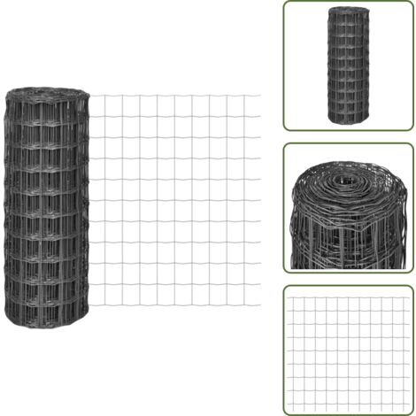 Valla para cachorros - vidaXL Euro Valla de acero gris 10x1 m - Valla para jardín