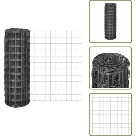 Valla para cachorros - vidaXL Euro Valla de acero gris 25x1,2 m - Valla para jardín