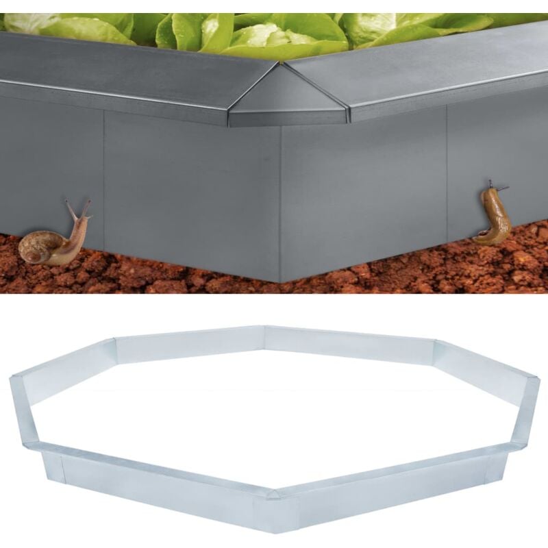 

vidaXL Valla para caracoles de acero galvanizado 392x25 cm - Plateado